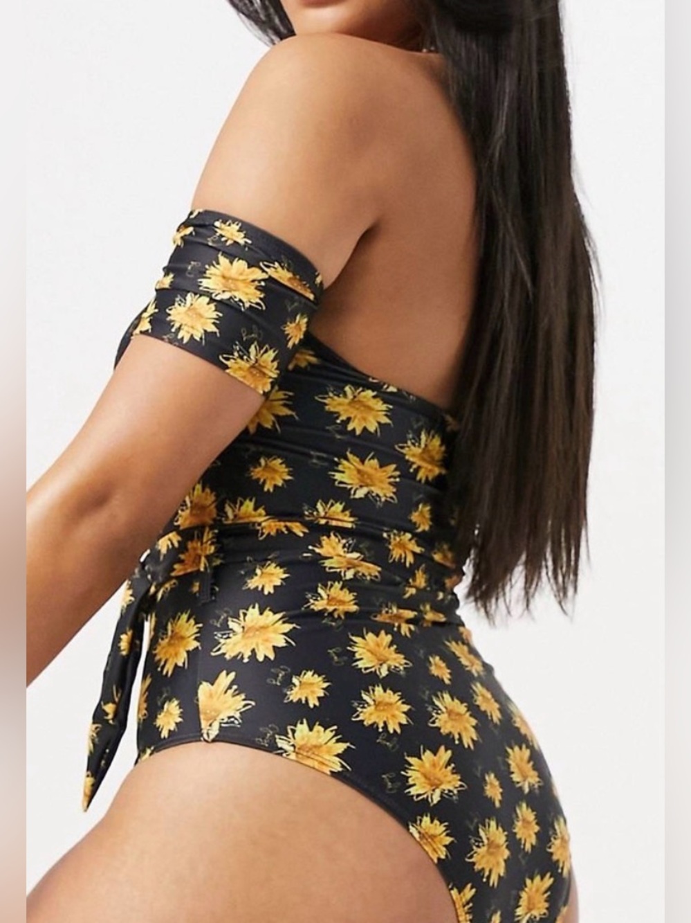 Juicy Couture Sunflower Off Shoulder One Piece Swimsuit XL - Picture 2 of 10
